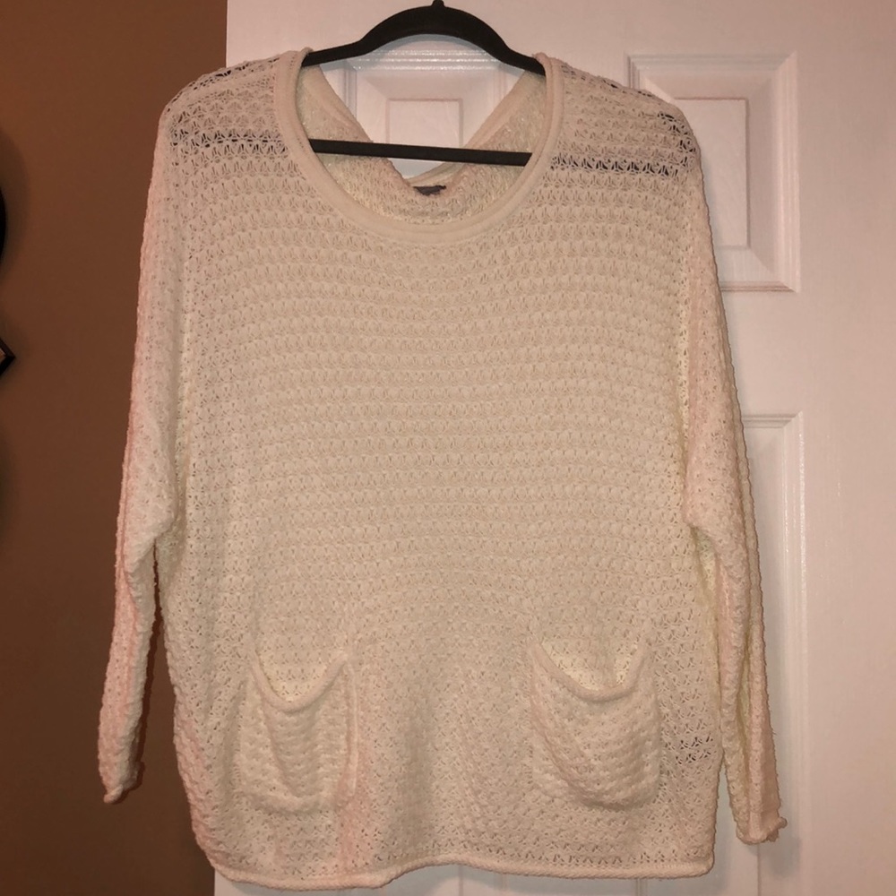 white knit aerie sweater